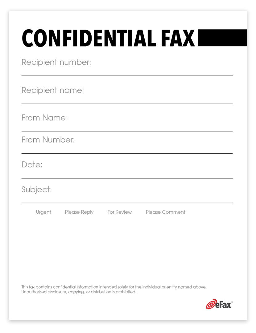 Free Confidential Fax Cover Sheets EFax