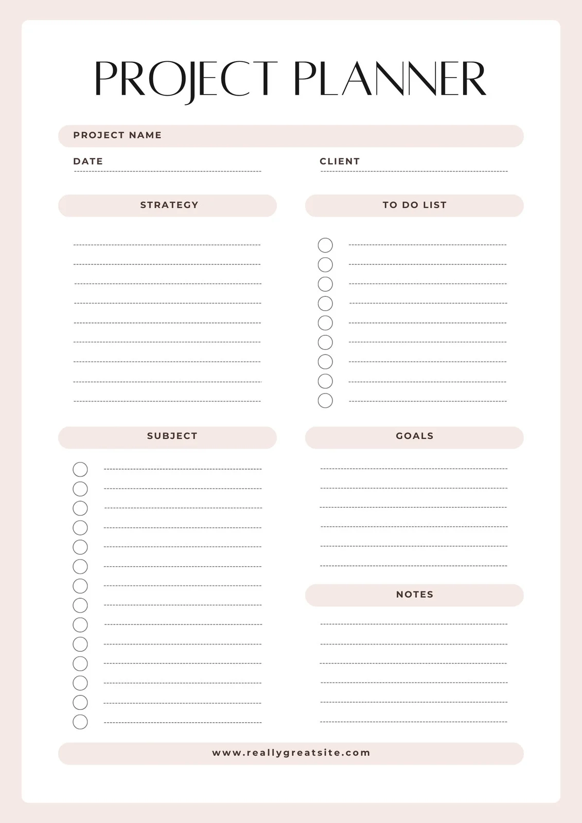 Printable Weekly Business Planner