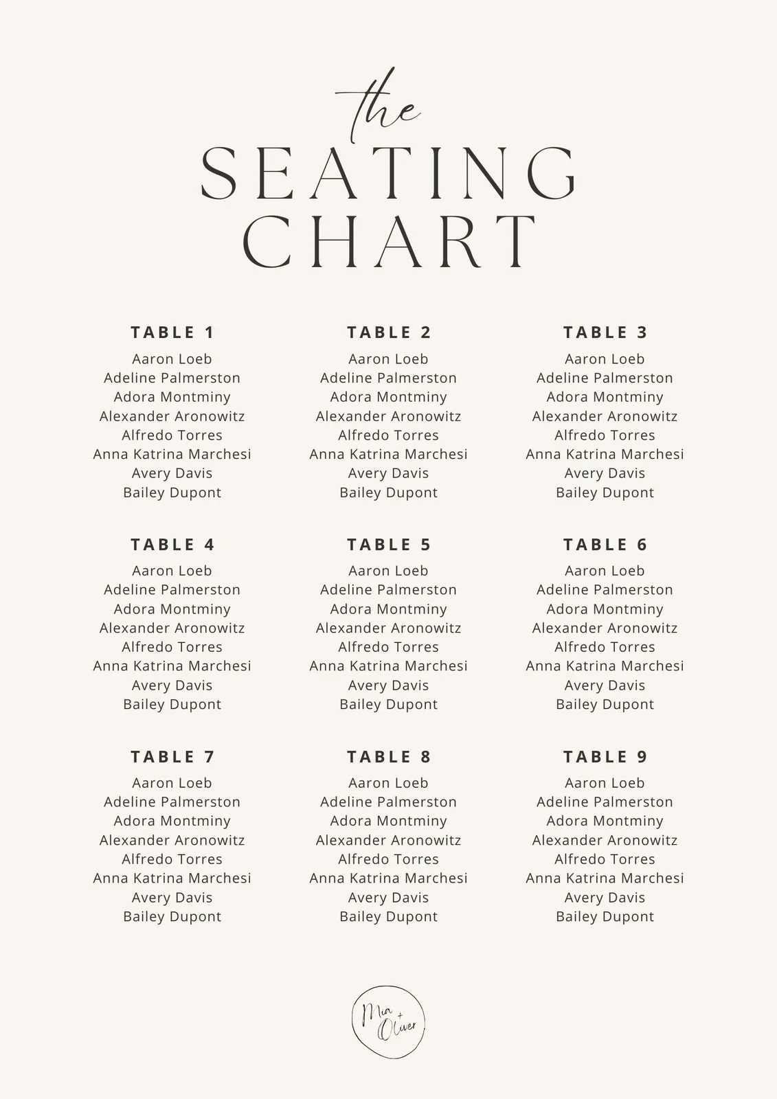 Free Custom Printable Wedding Seating Chart Templates Canva Free Custom Printable Wedding Seating Chart Templates Canva