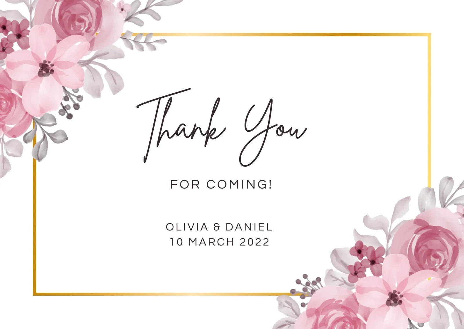 Free Custom Printable Wedding Thank You Card Templates Canva Free Custom Printable Wedding Thank You Card Templates Canva