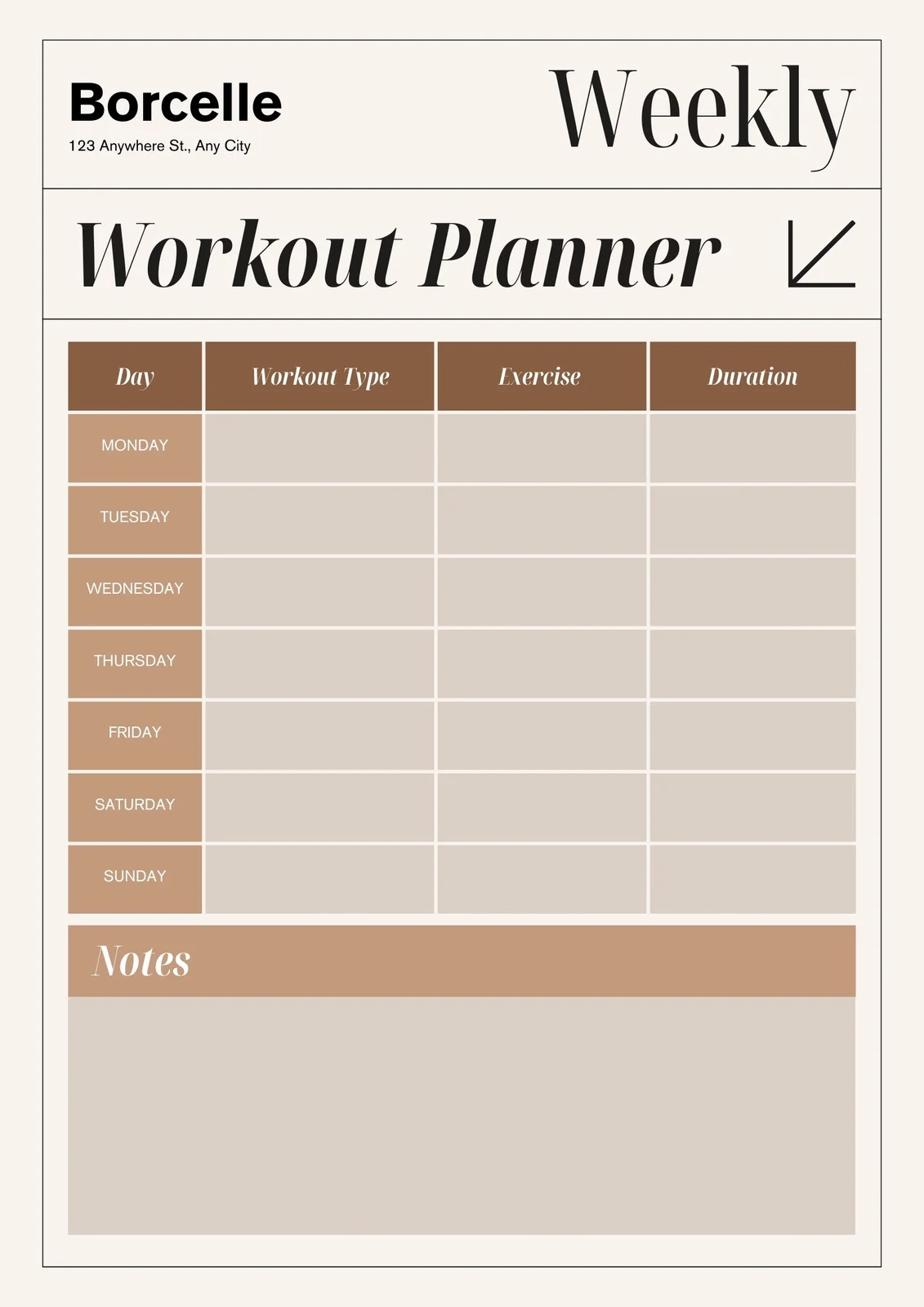 Free Custom Printable Workout Planner Templates Online Canva Free Custom Printable Workout Planner Templates Online Canva