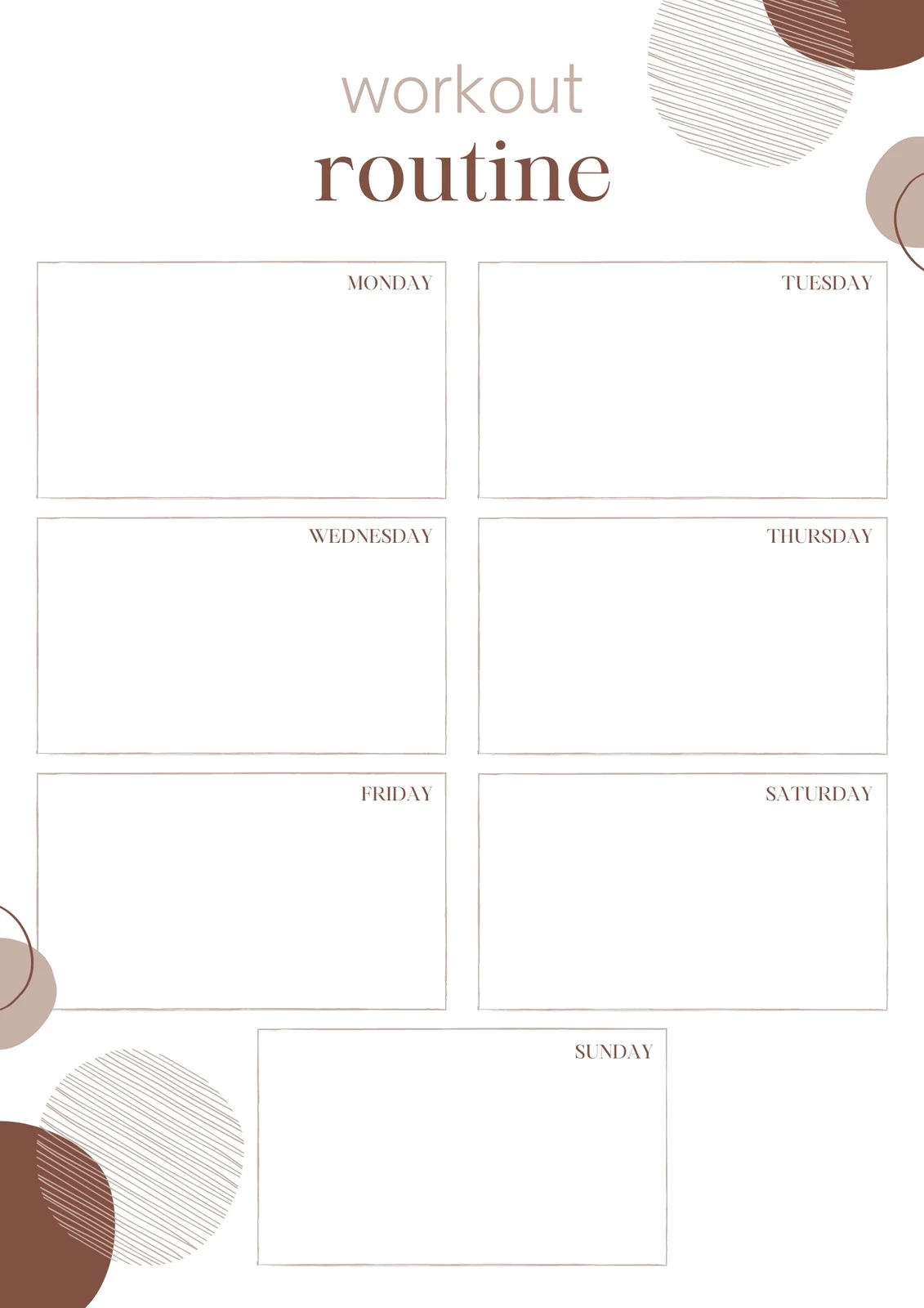 Printable Blank Workout Schedules Printable Blank Workout Schedules