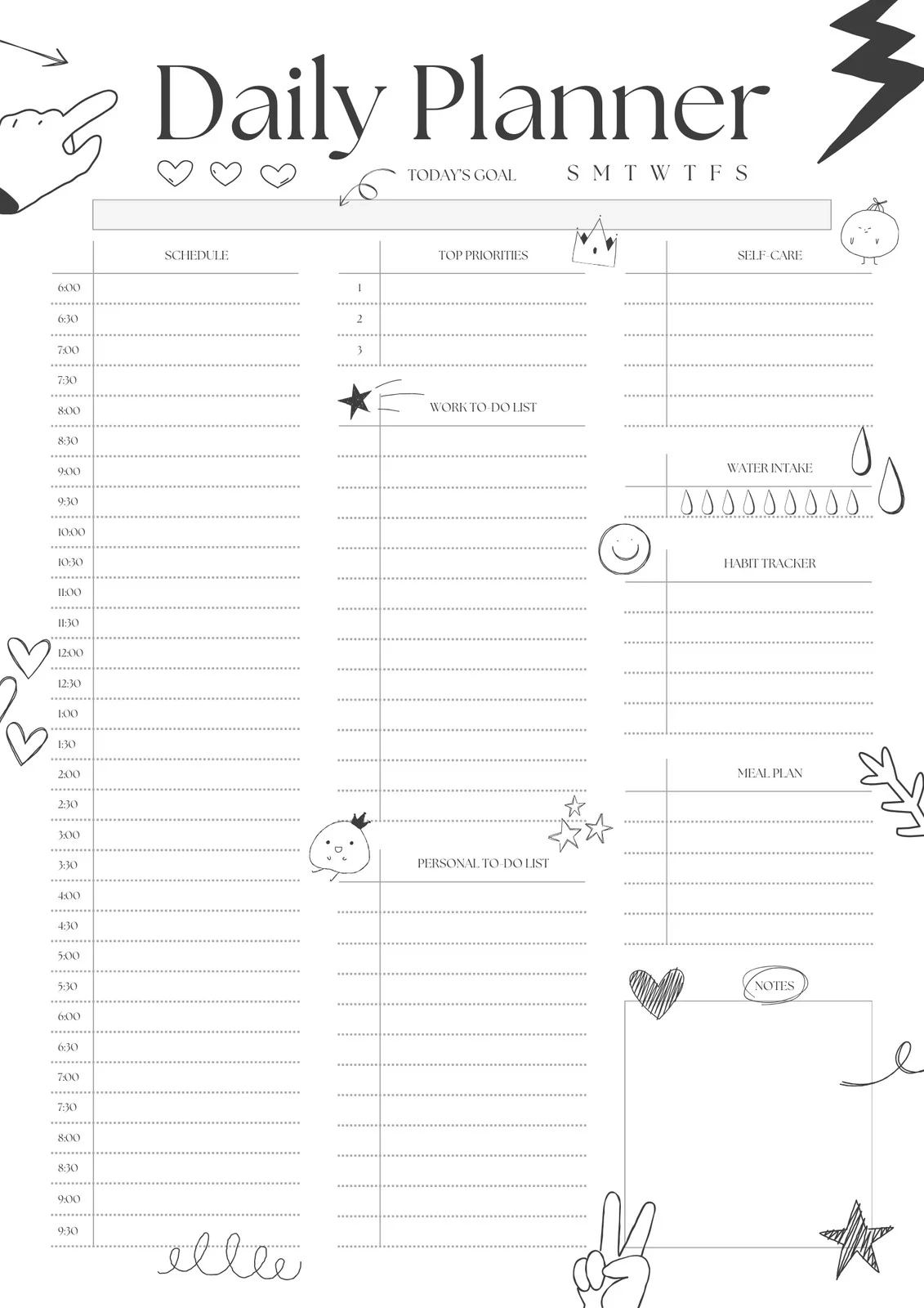 Day Planner Printable Pages