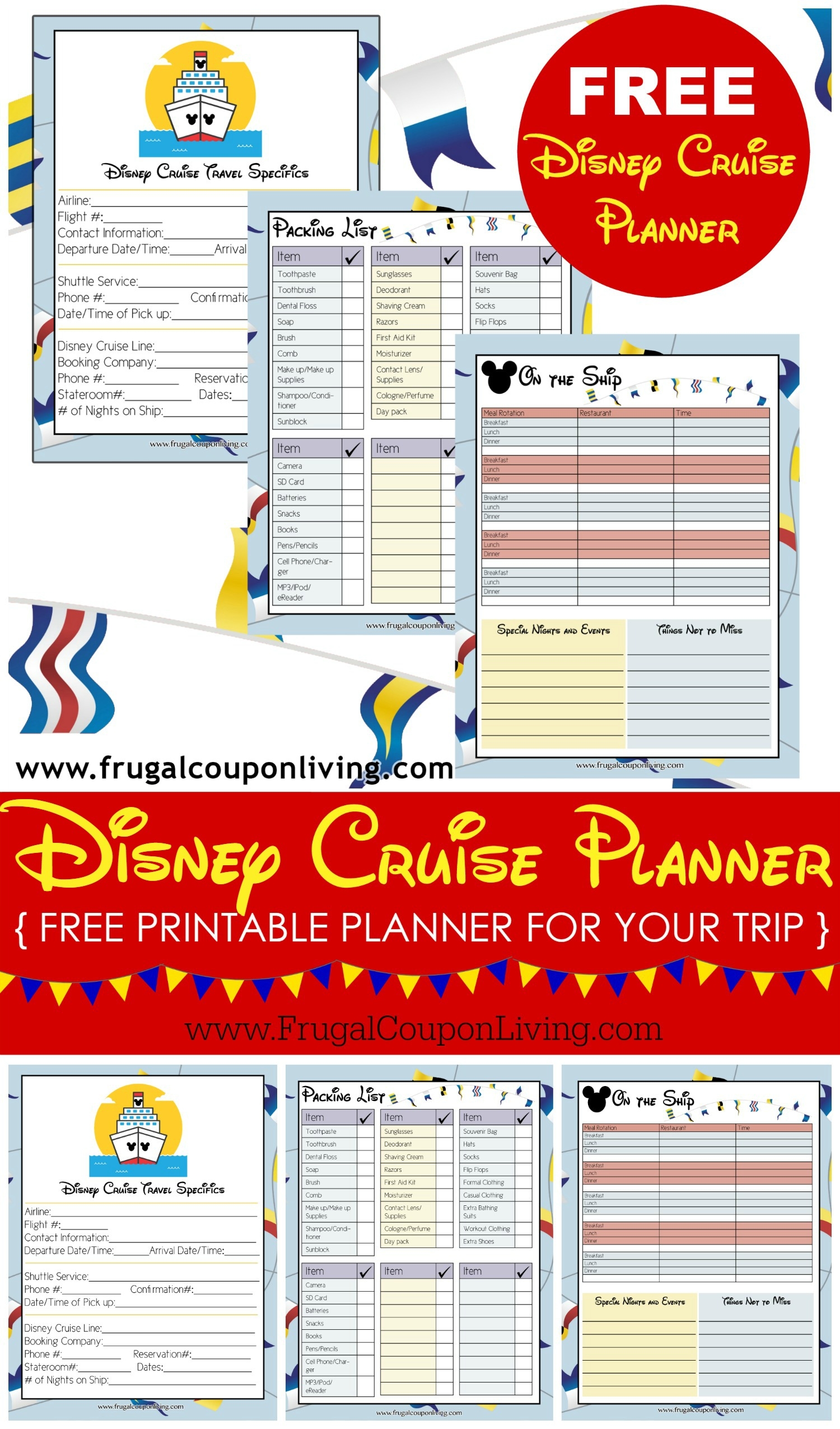 FREE Disney Cruise Planner Worksheets Library
