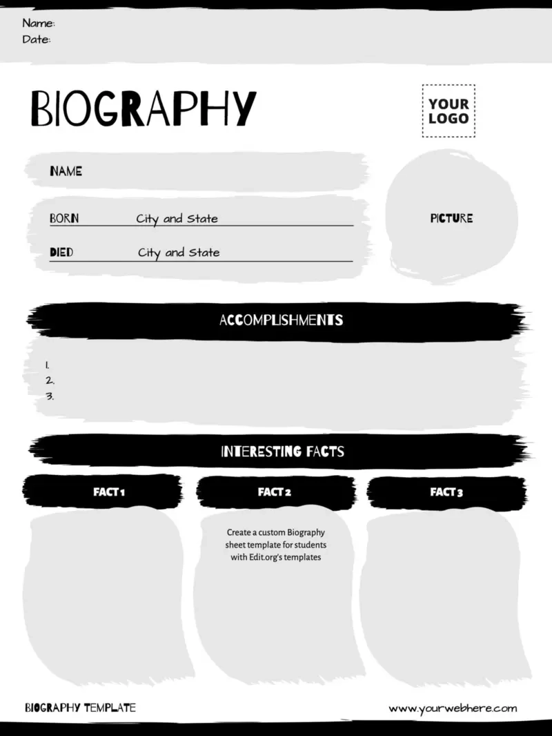 Free Editable Biography Templates Free Editable Biography Templates