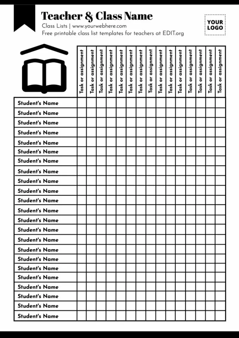 Printable Blank Classroom List