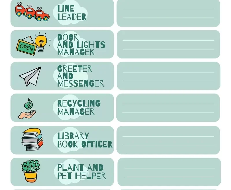 Free Editable Classroom Jobs Charts