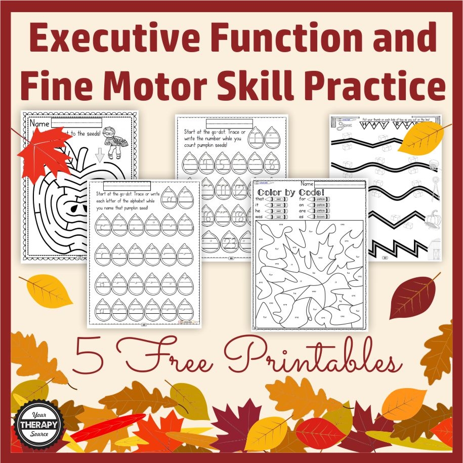 FREE Executive Functioning And Fine Motor Activities For Fall Your Therapy Source