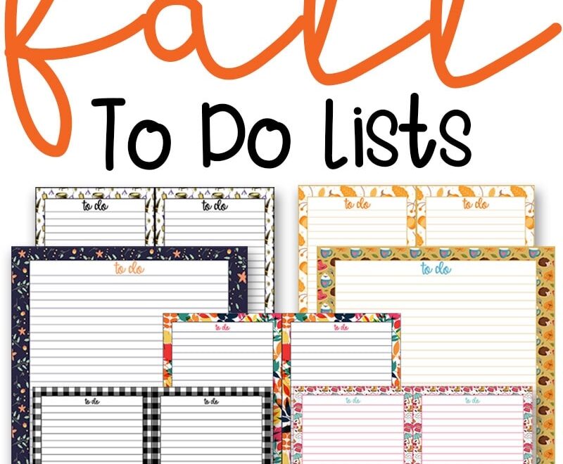 Free Fall To Do Lists 7 Designs Available In Multiple Sizes