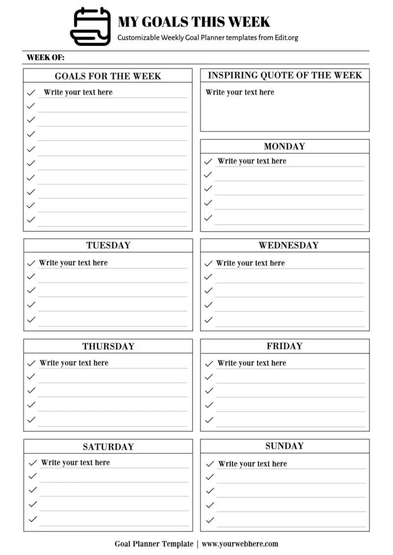 Free Goal Planner Templates Free Goal Planner Templates