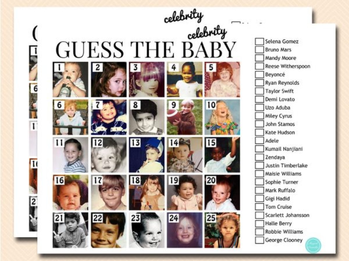 Free Guess The Celebrity Baby Game Instant Download Baby Shower Ideas 4U