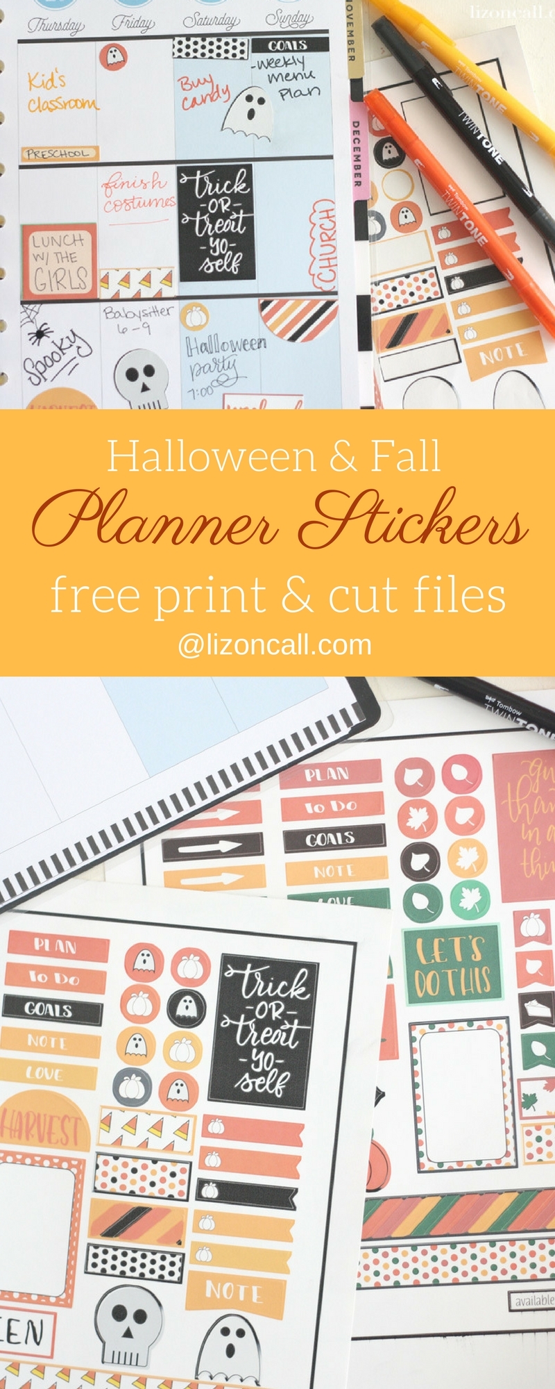 Free Happy Planner Stickers For Halloween And Fall