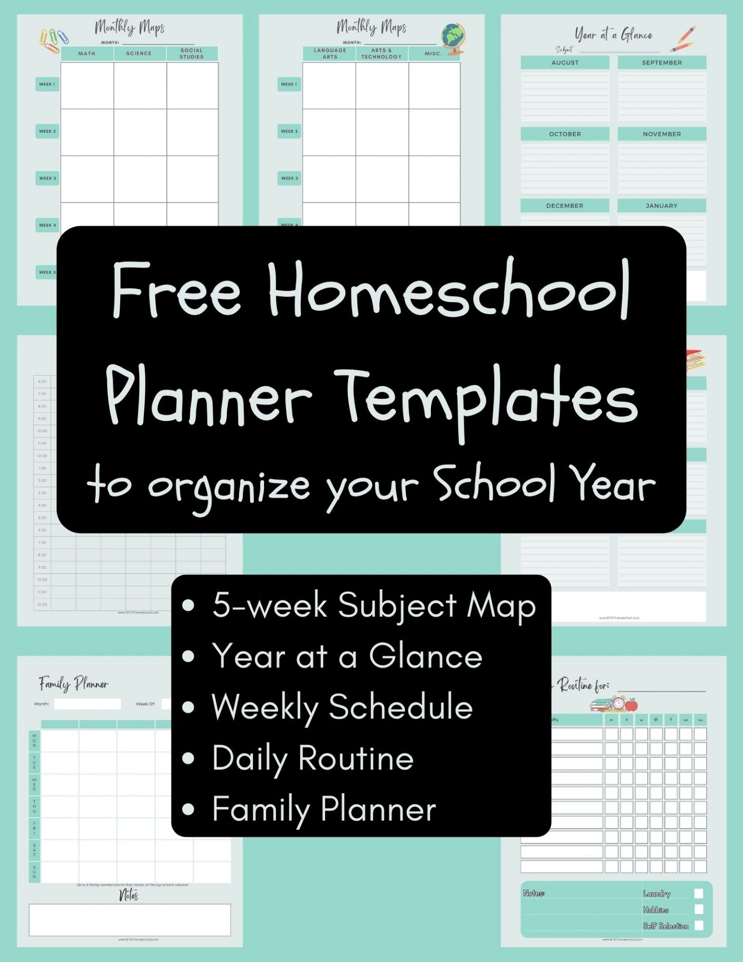 Free Homeschool Year Planner Templates BTDT Homeschool