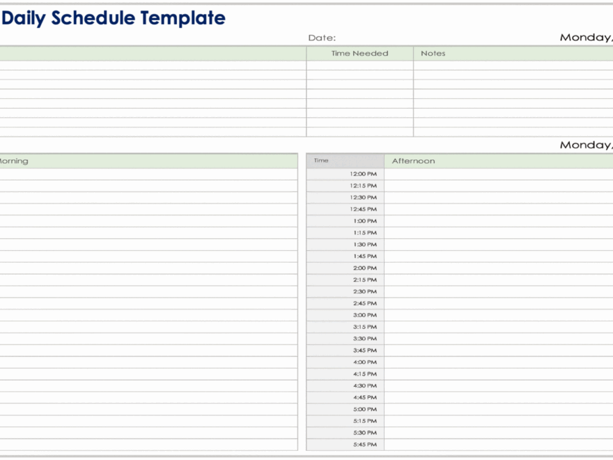 Free Hourly Schedule Templates All Formats Editable Printable