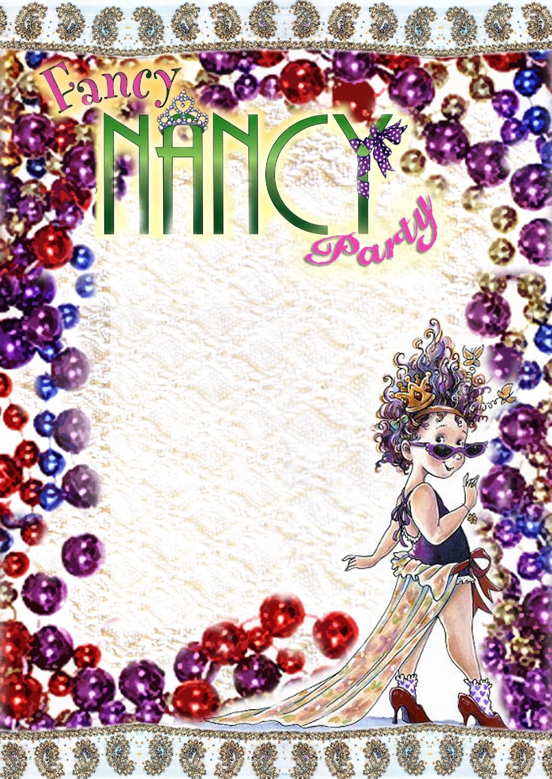 Free Printable Fancy Nancy Birthday Sign Free Printable Fancy Nancy Birthday Sign