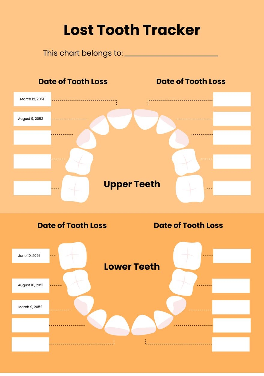 Free Lost Tooth Chart In Illustrator PDF Download Template Free Lost Tooth Chart In Illustrator PDF Download Template