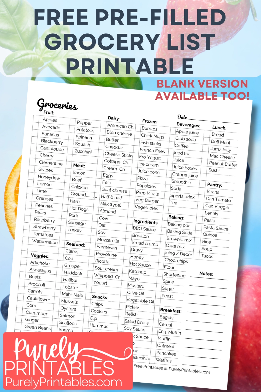 Free Meal Planner Printables And Grocery Lists