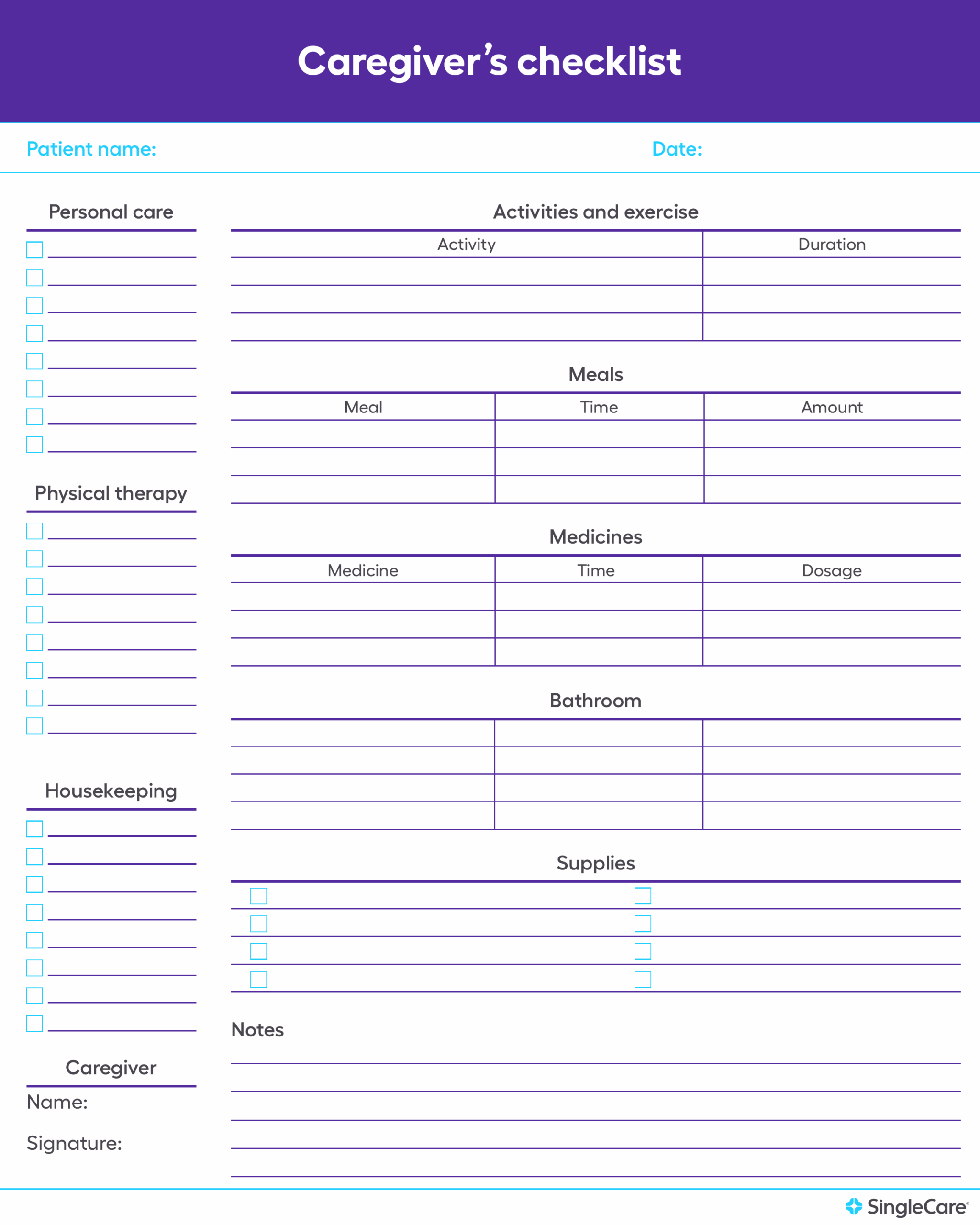 Free Printable Medication Card List
