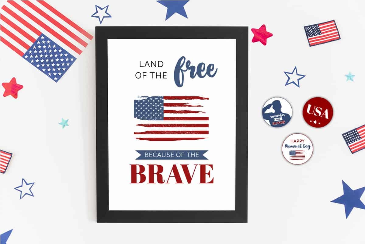 Free Memorial Day Printables Land Of The Free Because Of The Brave Elva M Design Studio Free Memorial Day Printables Land Of The Free Because Of The Brave Elva M Design Studio