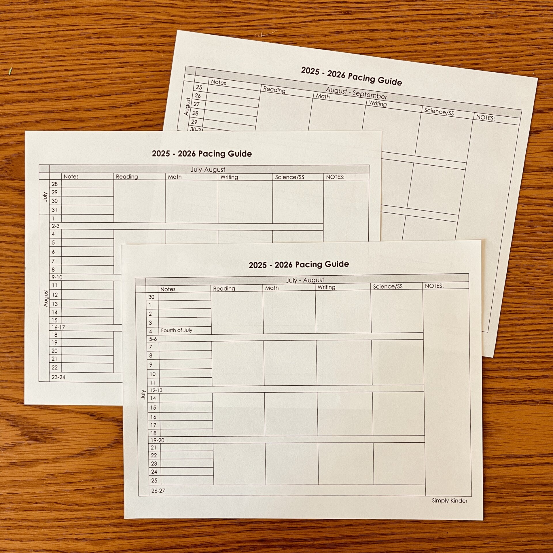 Free Pacing Guide For Any Grade Level Simply Kinder