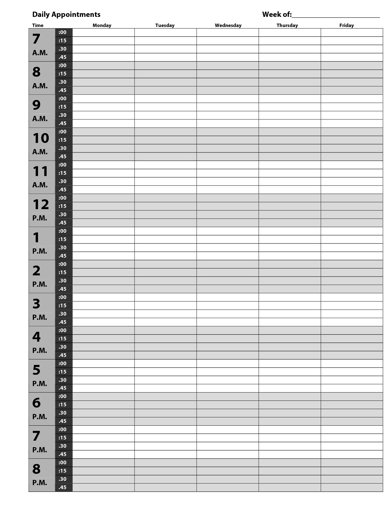 Free Printable 15 Minute Planner Worksheets Library Free Printable 15 Minute Planner Worksheets Library