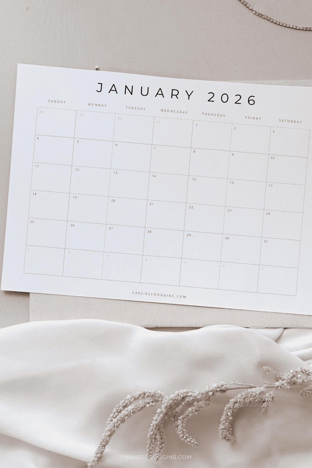 Free Printable 2026 Blank Calendar Templates All 12 Months  Free Printable 2026 Blank Calendar Templates All 12 Months