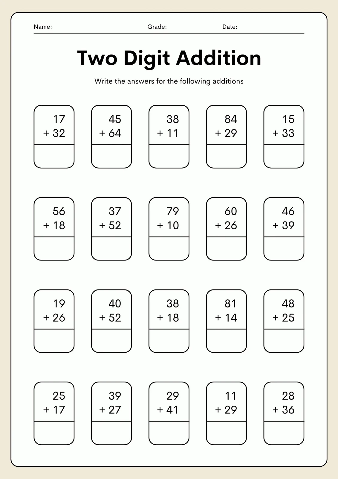 Free Printable 2nd Grade Math Worksheets Canva