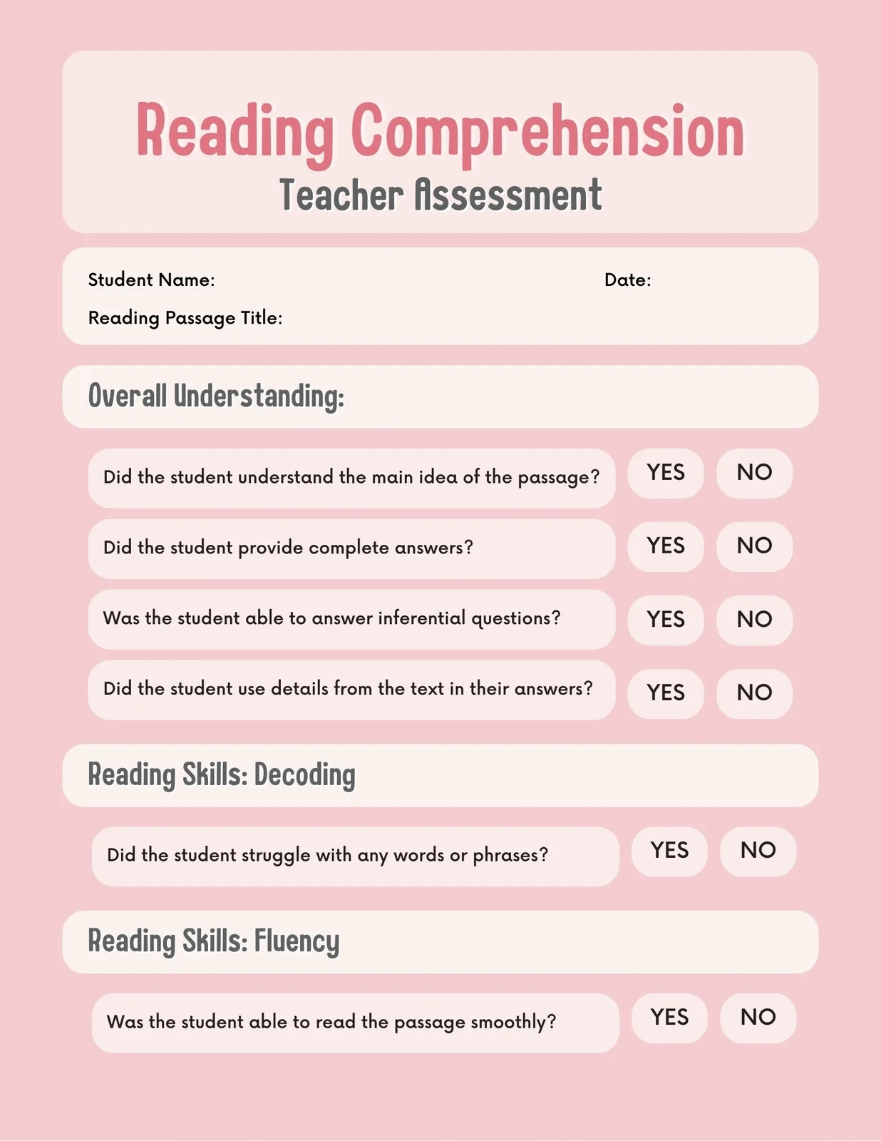 Free Printable 3rd Grade Reading Worksheet Templates Canva