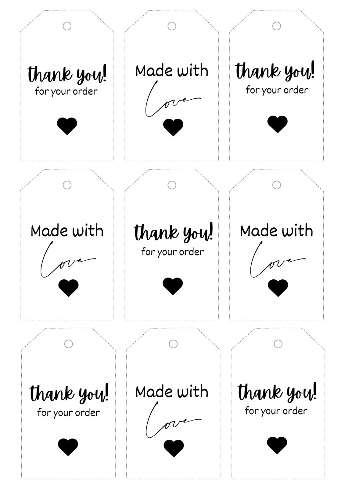 Custom Printable Tag Sheet Custom Printable Tag Sheet