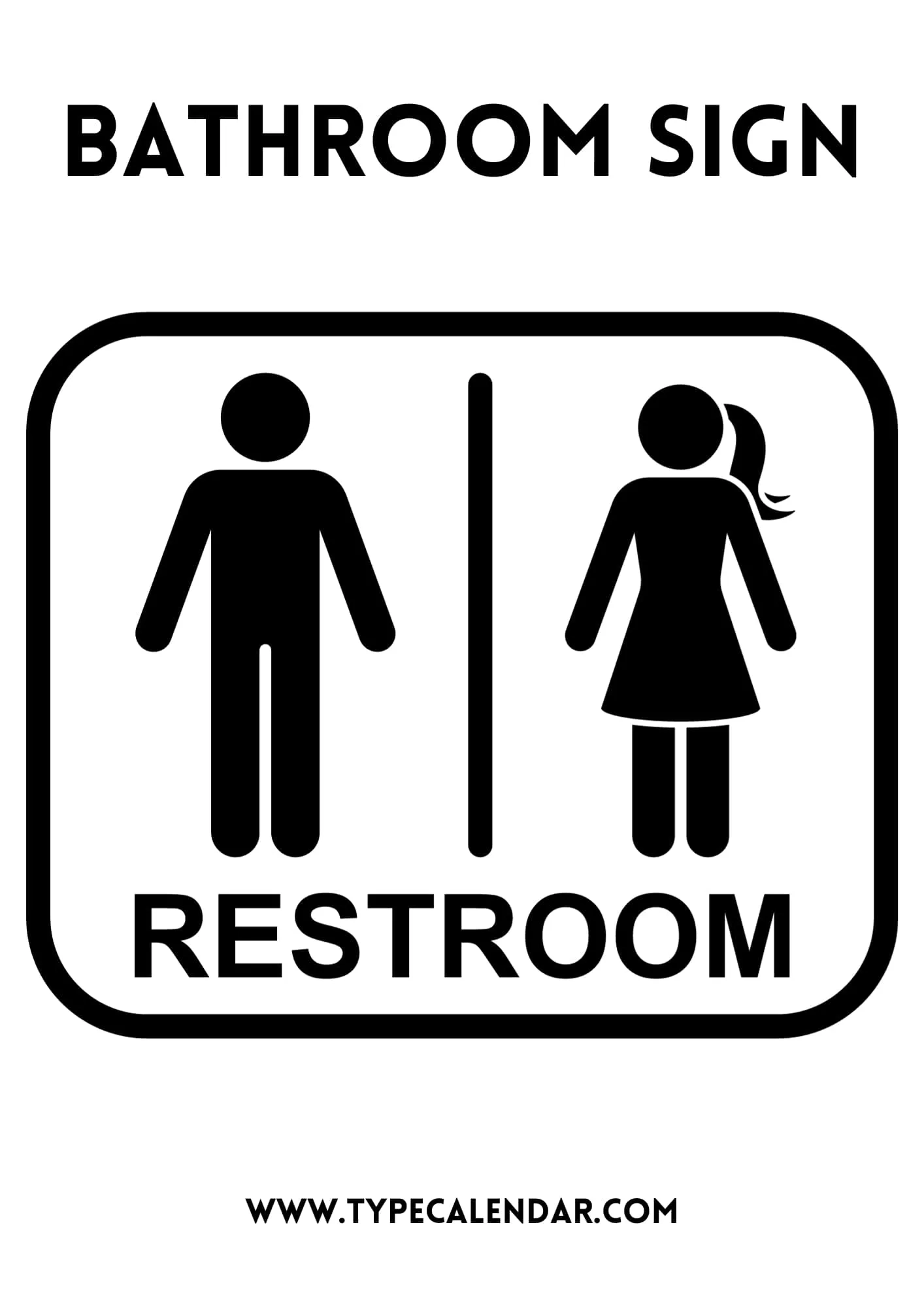 Free Printable Bathroom Sign Templates PDF Toilet Sheet