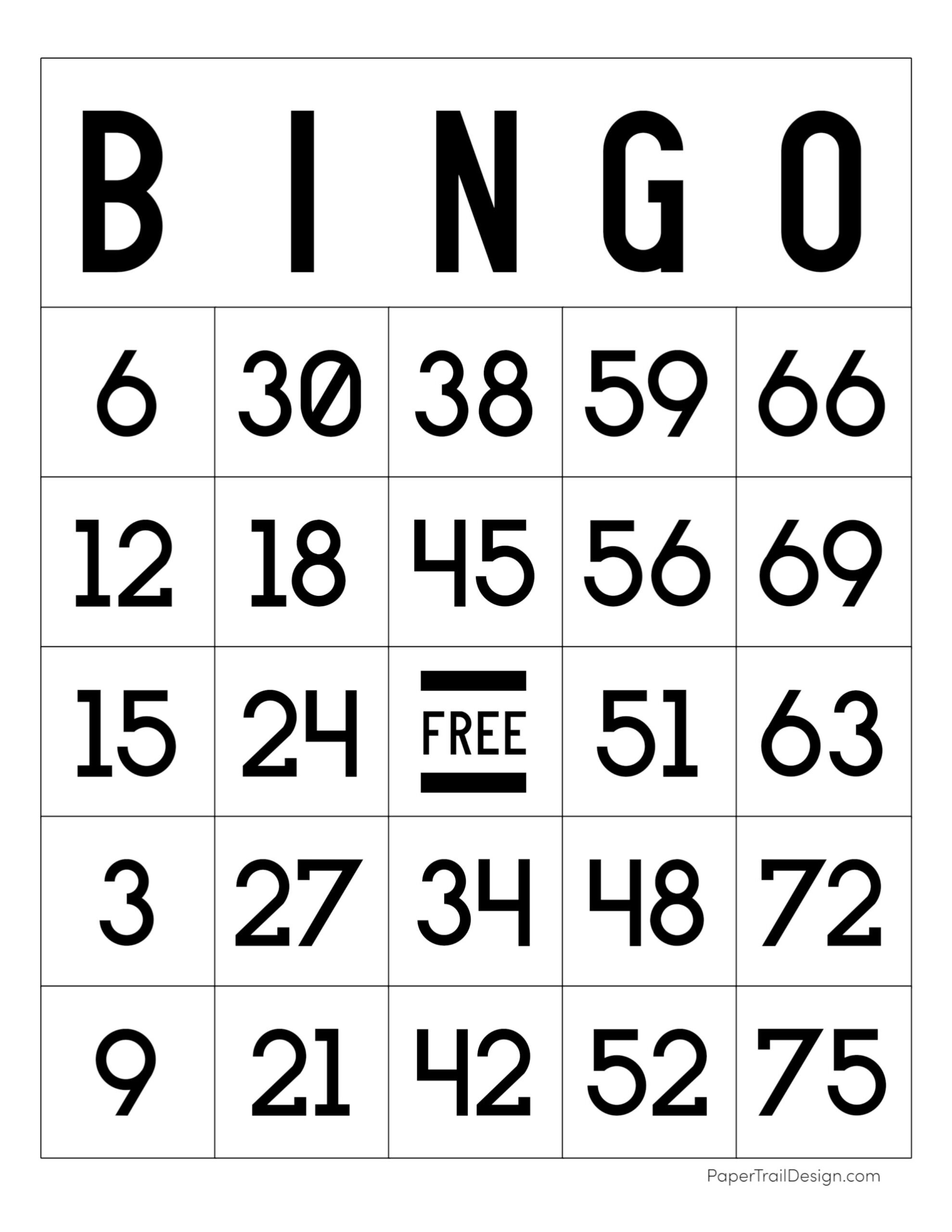 Printable Bingo Call Sheet 1-75