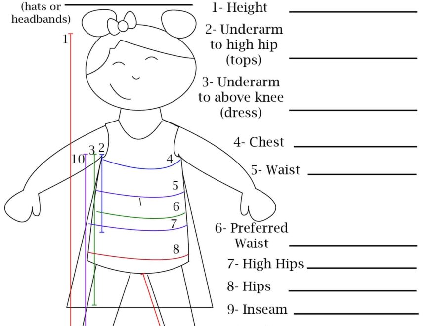 FREE Printable Blank Measurement Chart For Adults Youth