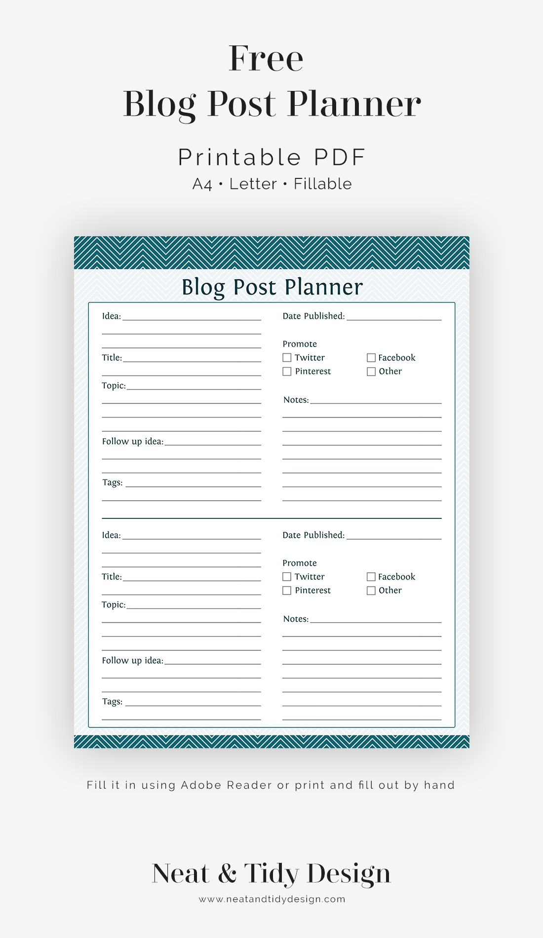 Printable Facebook Post Planner Free