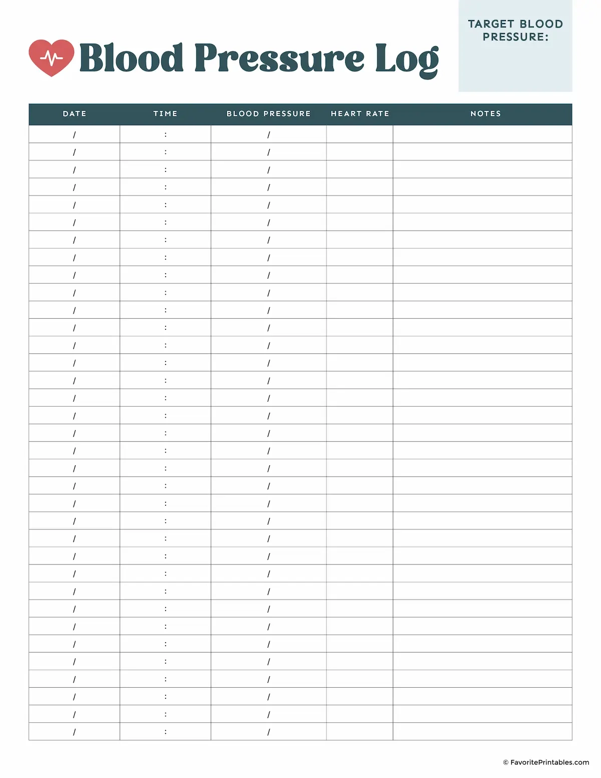 Free Printable Blood Pressure Log Favorite Printables Free Printable Blood Pressure Log Favorite Printables