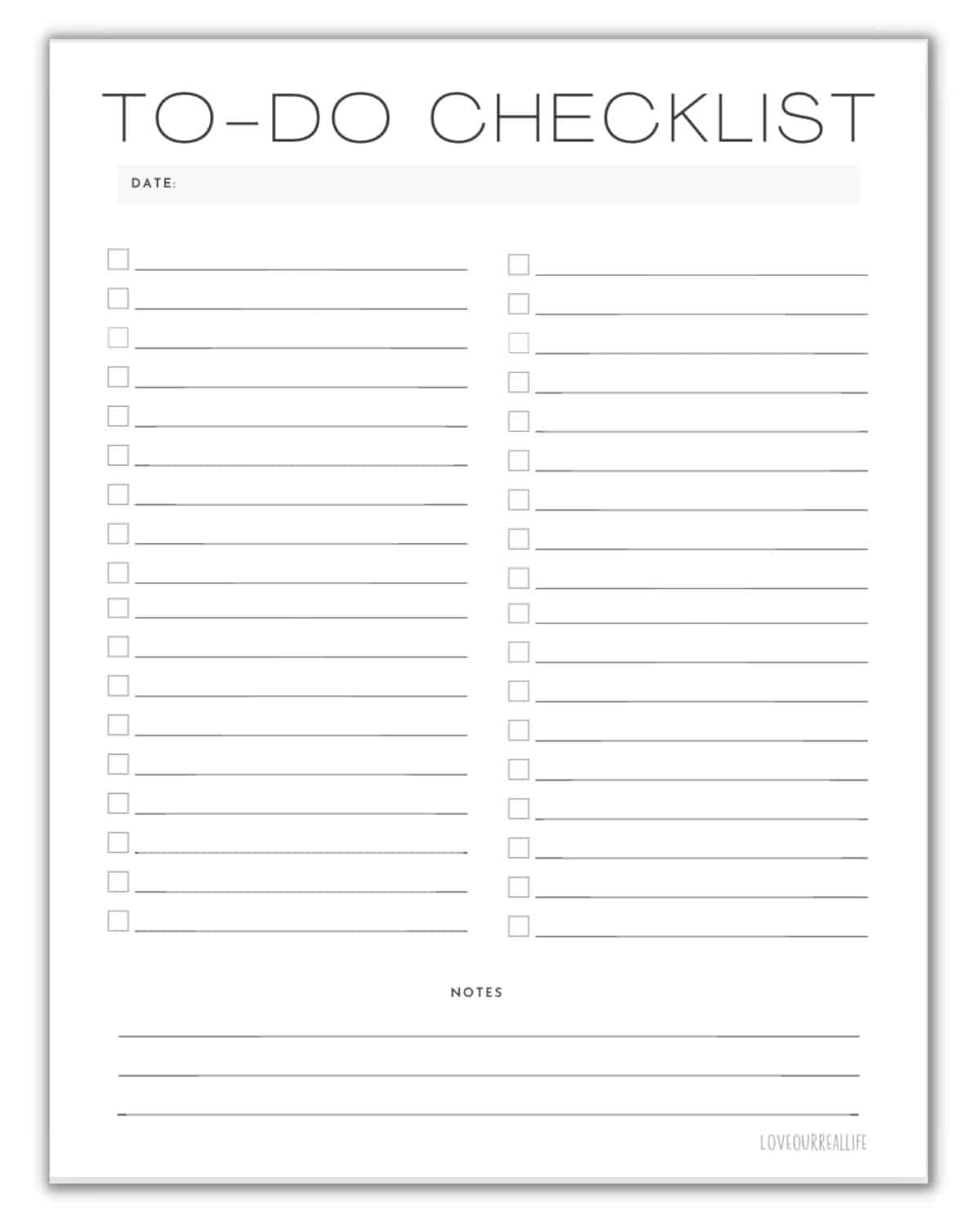 FREE Printable Checklist Templates To Do Lists To Download Love Our Real Life