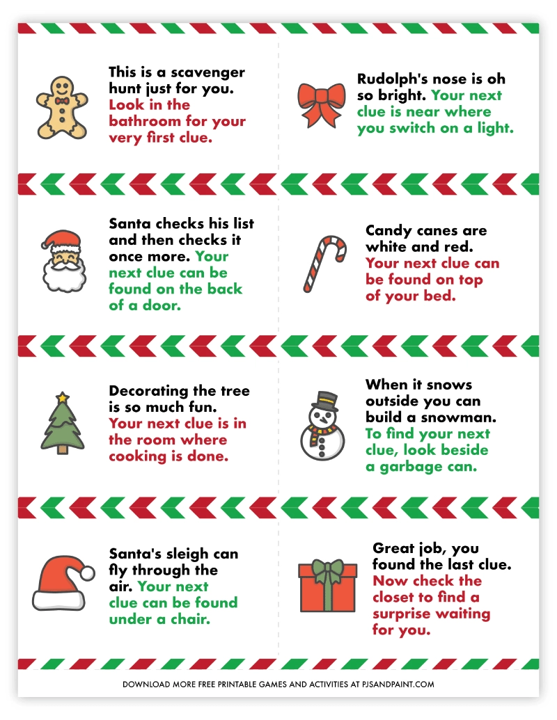 Free Printable Christmas Scavenger Hunt Pjs And Paint Free Printable Christmas Scavenger Hunt Pjs And Paint