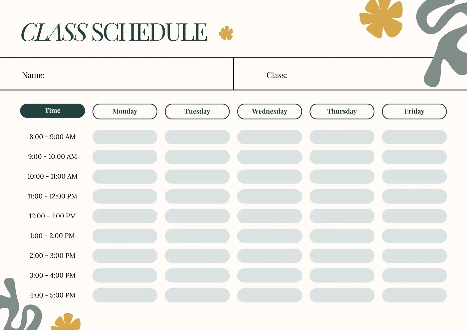 Free Printable Class Schedule Templates To Customize Canva Free Printable Class Schedule Templates To Customize Canva