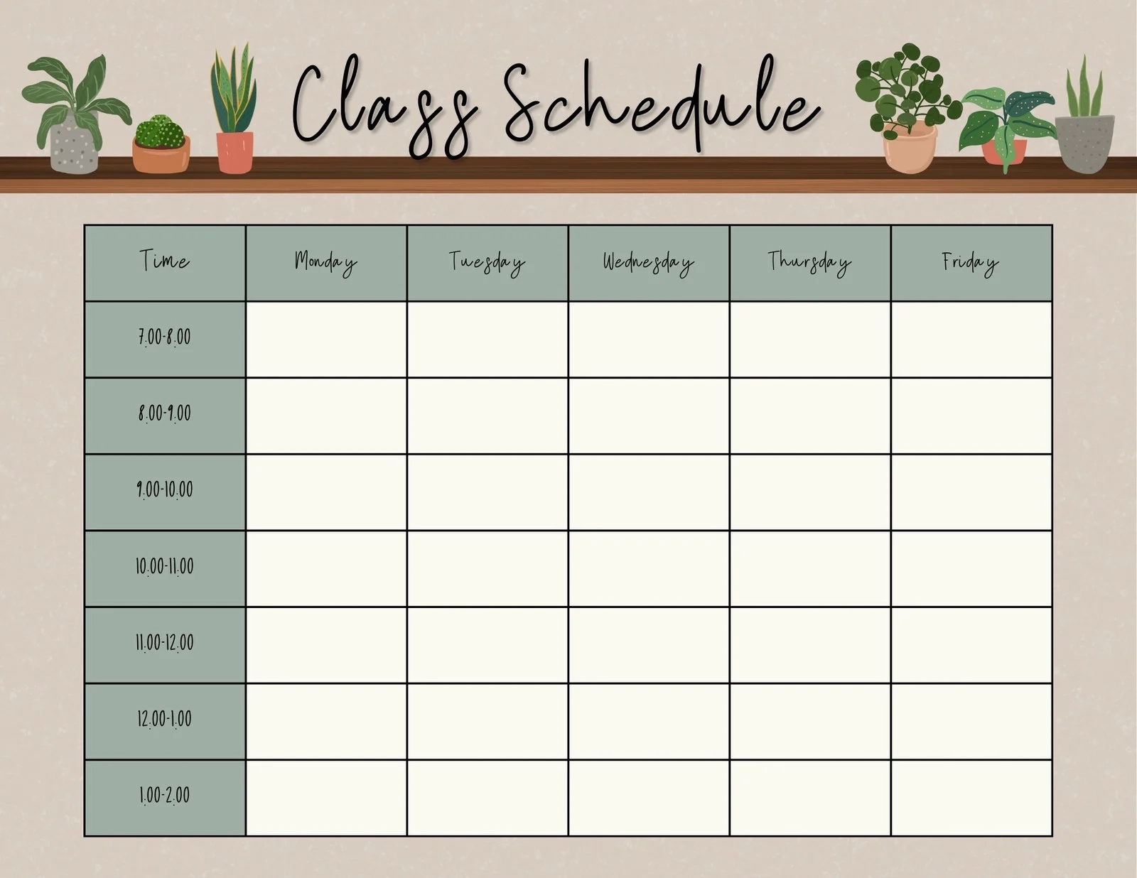 Free Printable Class Schedule Templates To Customize Canva