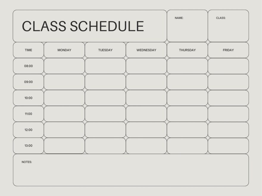 Free Printable Class Schedule Templates To Customize Canva