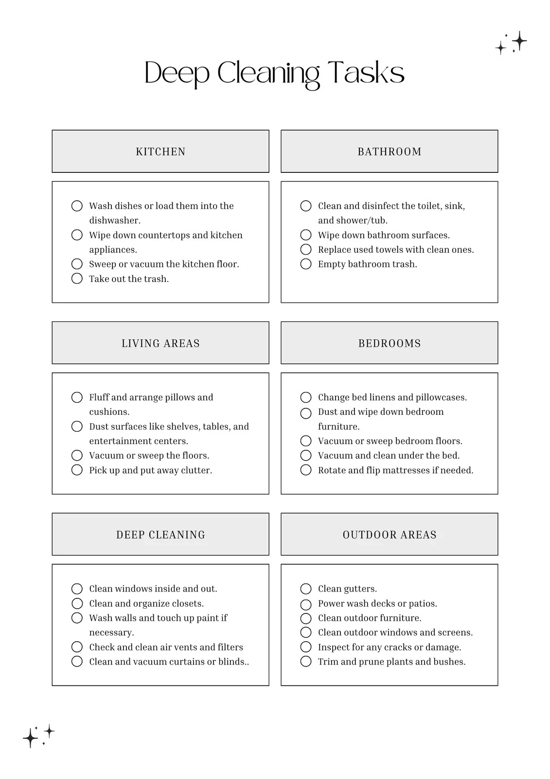 Complete Deep Cleaning Printable List Complete Deep Cleaning Printable List