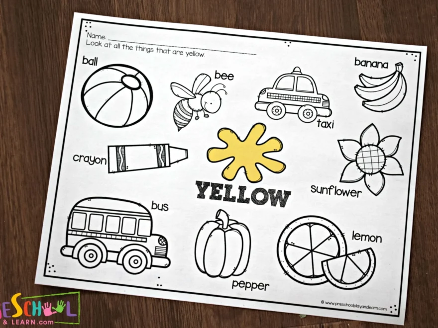 FREE Printable Color Worksheets For Kids