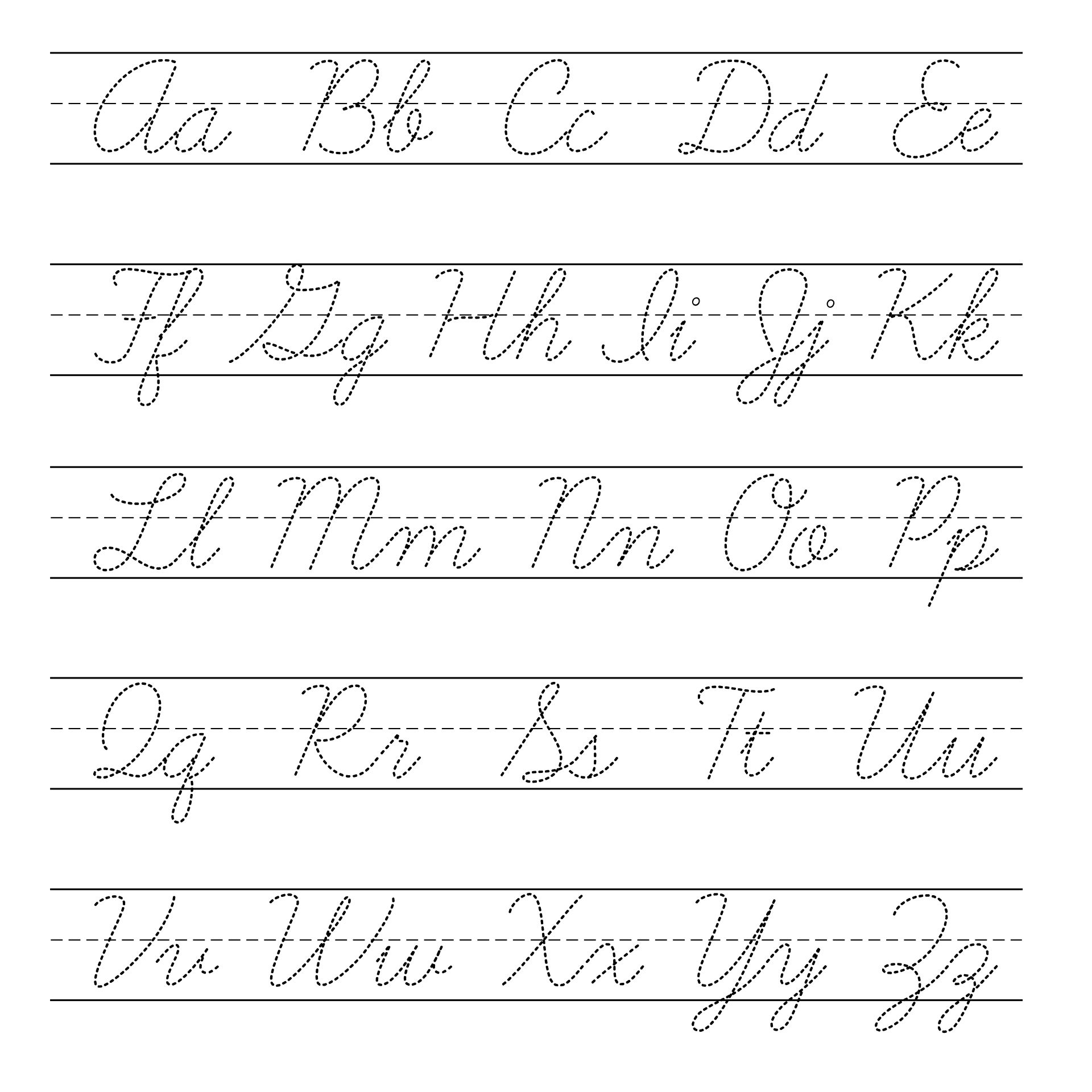 Free Printable Cursive Letters Chart Worksheet Collection Worksheets Library