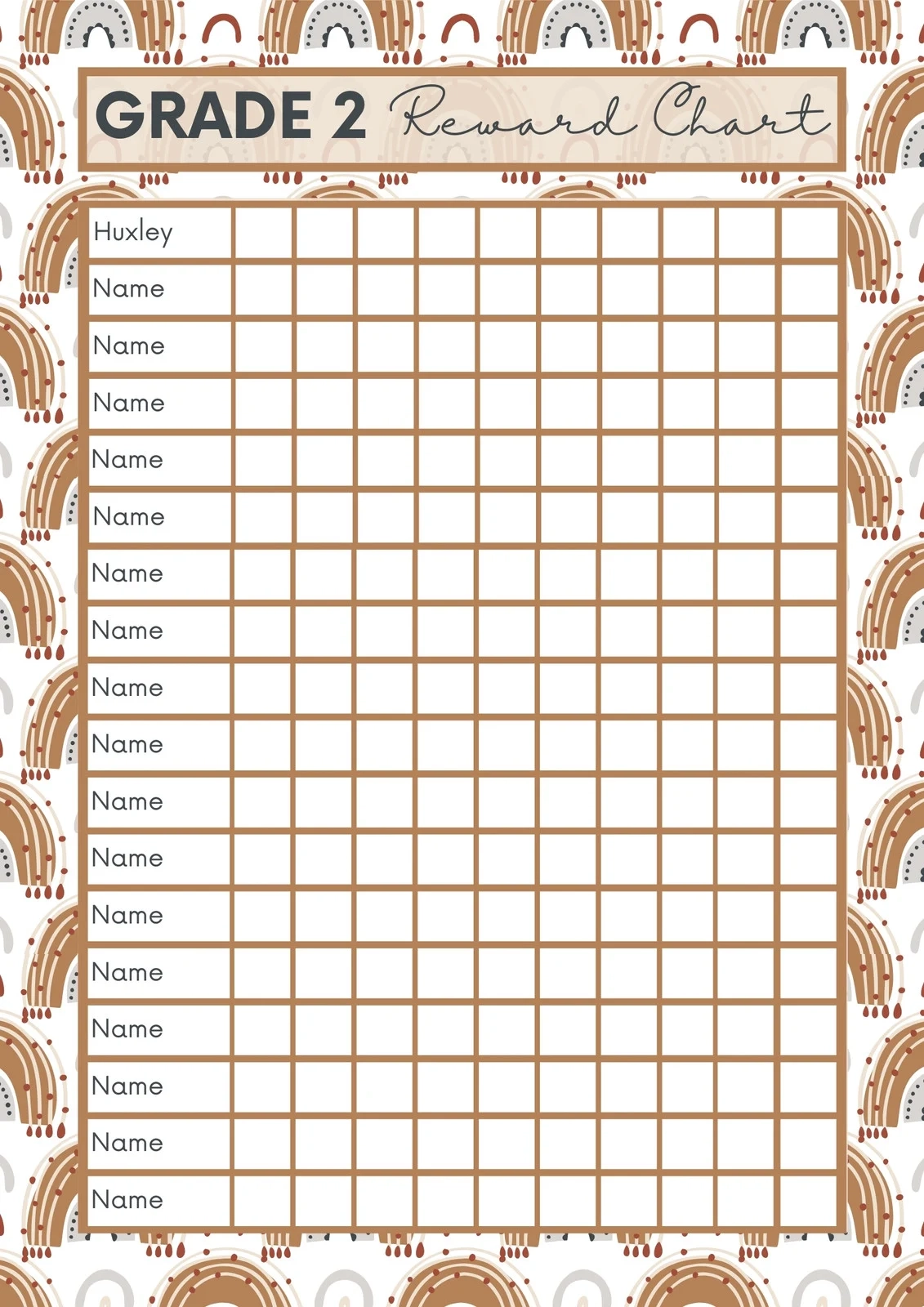 Printable Homework Sticker Charts