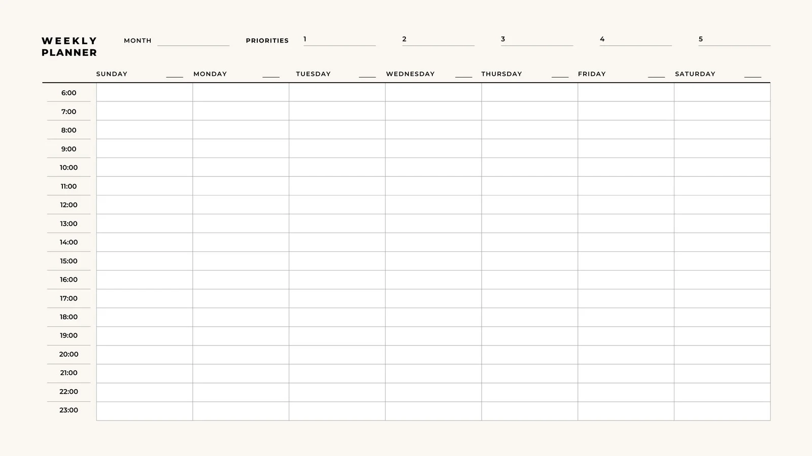 Free Printable Schedule For Week