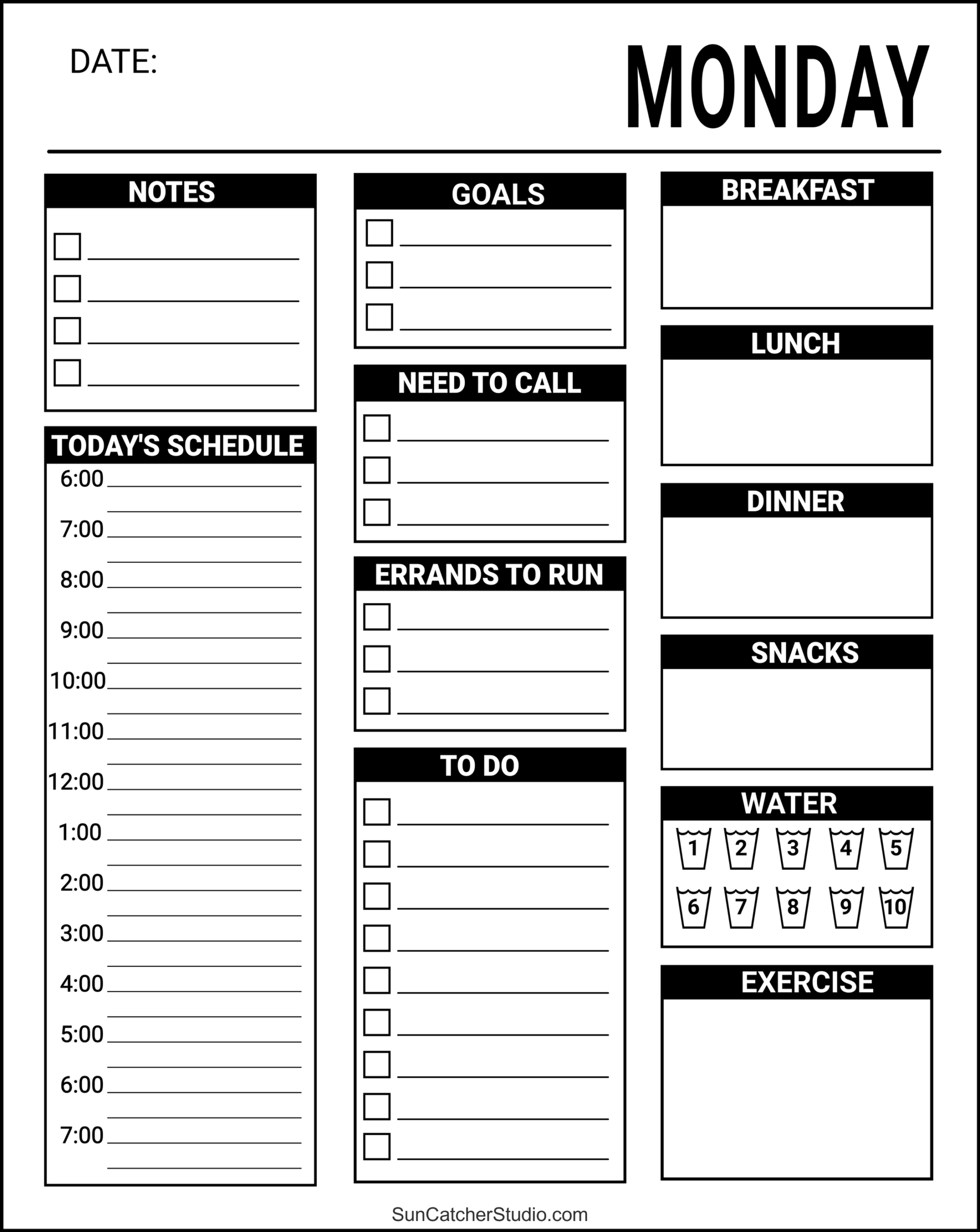 Free Printable Daily Planner Page Free Printable Daily Planner Page