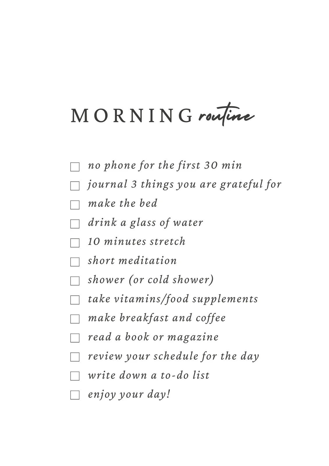 Morning To Do List Printable Morning To Do List Printable