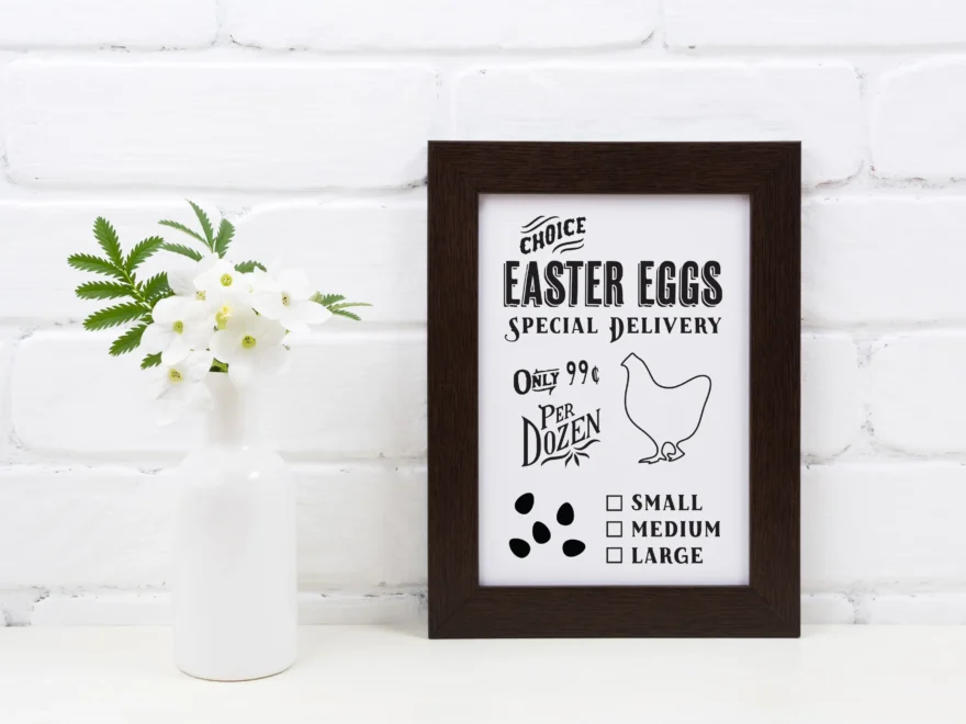 Free Printable Farmhouse Style Easter Egg Sign FAKING IT FABULOUS