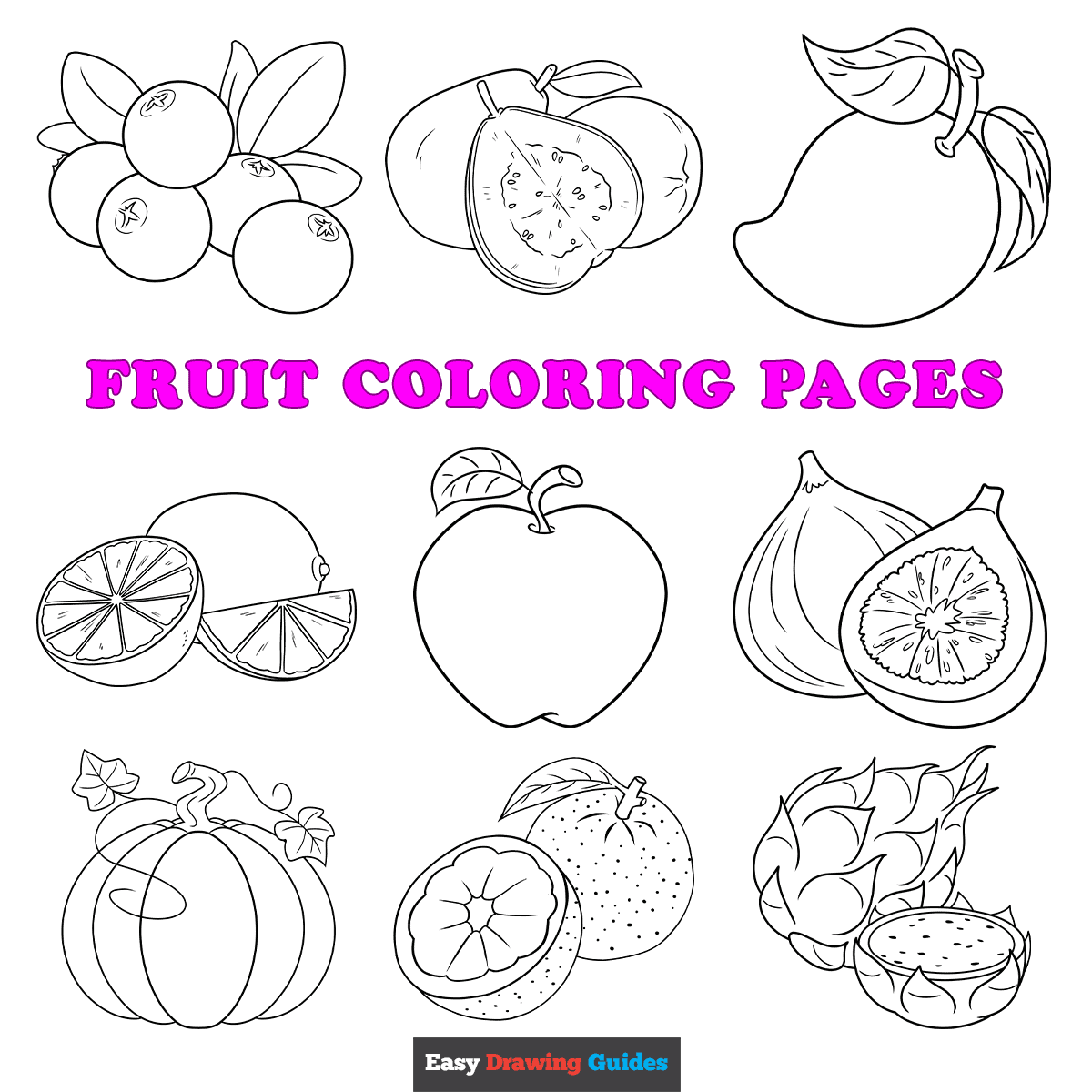 Free Printable Fruit Coloring Sheets Free Printable Fruit Coloring Sheets