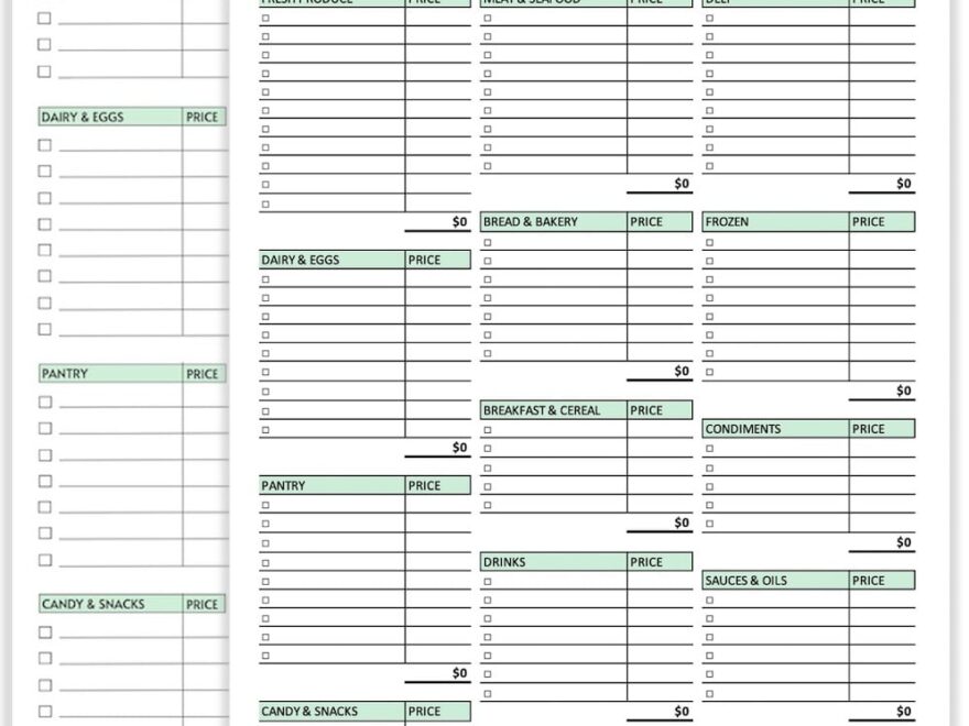 Free Printable Grocery List Templates In PDF WORD