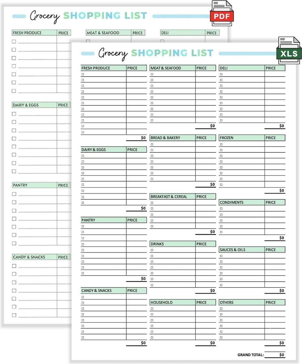 Free Printable Grocery List Templates In PDF WORD Free Printable Grocery List Templates In PDF WORD